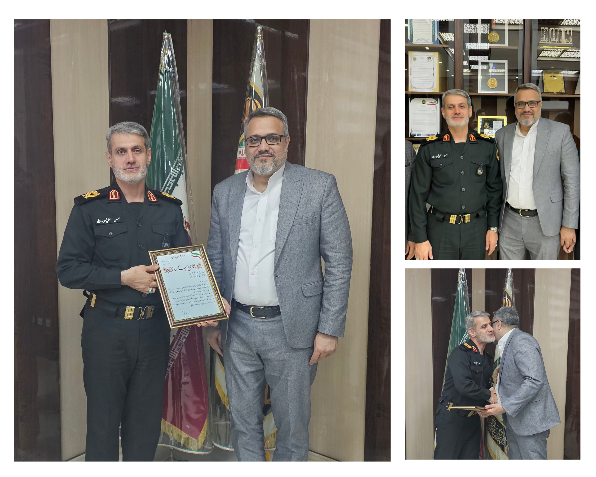 دیدار دکتر مقداد محمودی مدیر عامل شرکت صنعتی بهپاک بهشهر با سردار حسن مفخمی شهرستانی فرمانده نیروی انتظامی استان مازندران